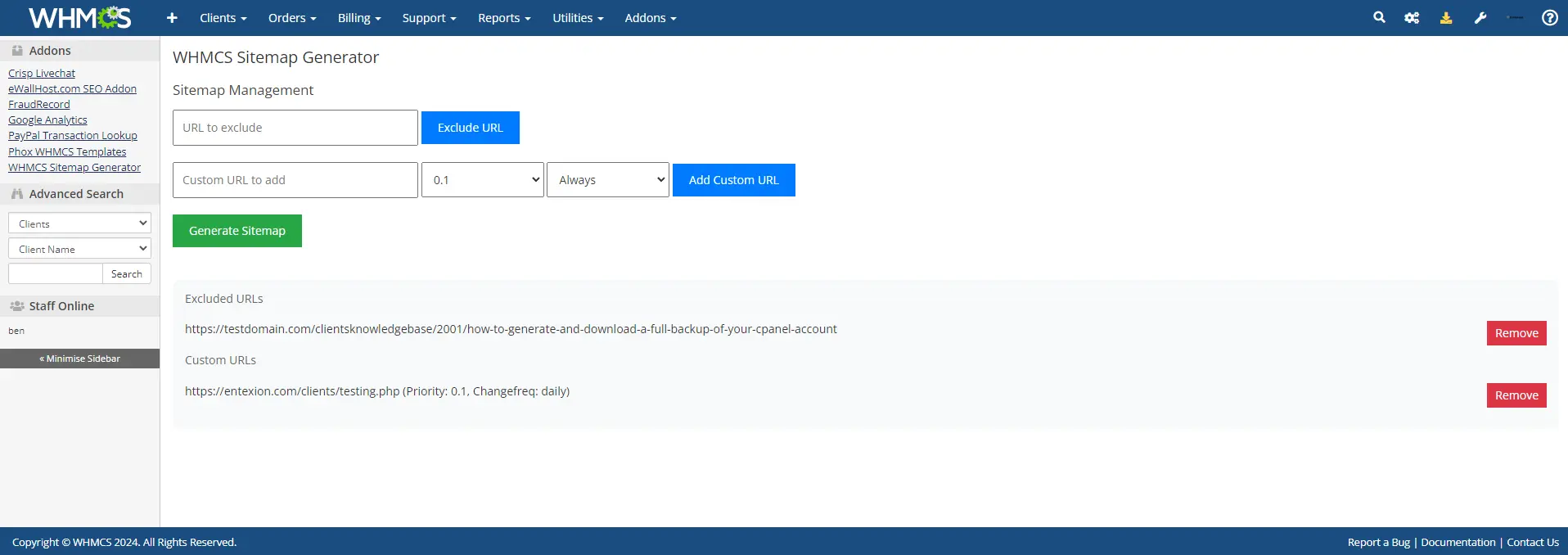 Sitemap Generation